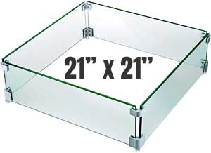 21 inch Square Wind Guard for Fire Pit Tables