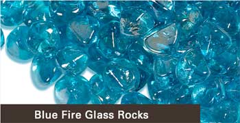 Blue Fire Glass Rocks for Fire Pit Table