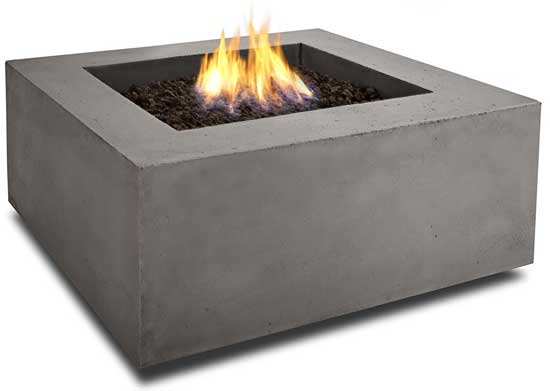 Square Concrete Look Fire Pit Table