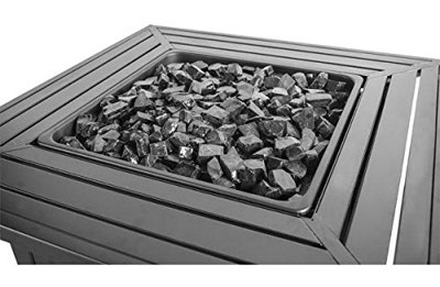 Black Fire Glass in Endless Summer Fire Pit Table