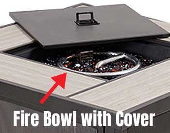 Fire Bowl with Cover Turns Fire Pit into Outdoor Dining Table
