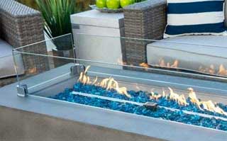 Fire Pit Glass Guard Included in Table Package