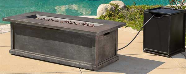 Pablo Gas Fire Pit Table with Separate Propane Tank Cover