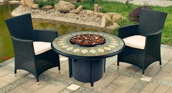 Verona Fire Pit Table With Tile Top 5, Verona Fire Pit