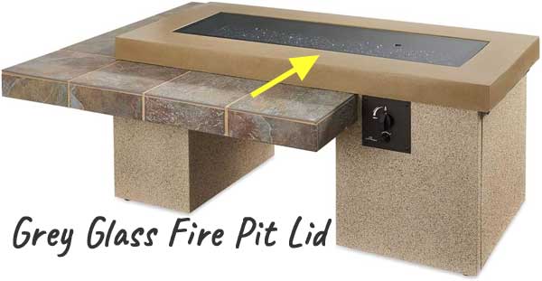 Grey Glass Fire Pit Lid