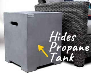 Concrete Hideway Propane Tank Cover Doubles as Patio Side Table