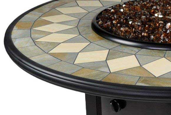 Inlaid Tile Detailing on Fire Pit Tabletop