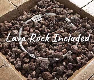 Lava Rock in Stainless Steel Fire Bowl