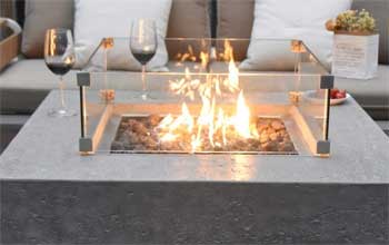 Glass Wind Guard for Manhattan Fire Pit