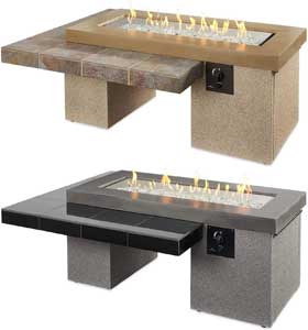 Modern Fire Pit Tables in Brown and Black Concrete