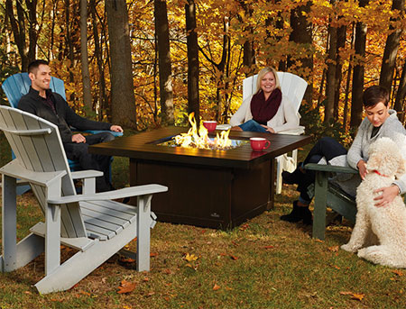 Napoleon Patioflame Fire Pit Table in Backyard