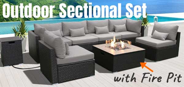 Outdoor Sectional with Fire Pit