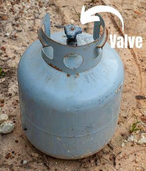 Propane Tank Valve - Turn Counterclockwise to Open Gas