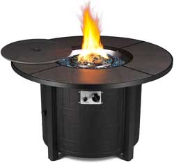 Affordable Round Gas Fire Table for Patio Dining