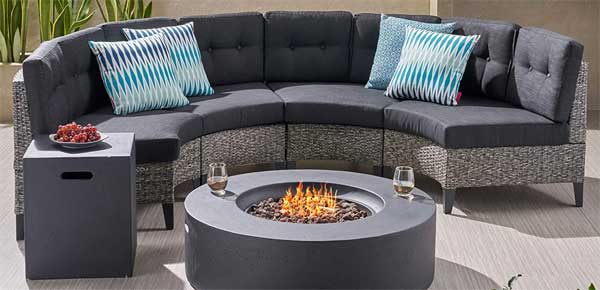 Round Outdoor Sofa With Fire Pit How, Round Outdoor Sectional With Fire Pit