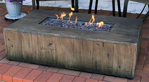 Rustic Gas Fire Pit Table Pros Cons, Can You Make A Gas Fire Pit Out Of Wood