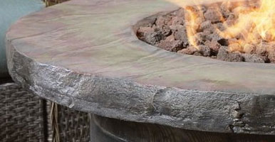 Slate Table Top on Vineyard Fire Pit Table