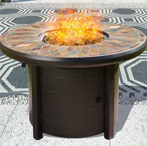 Verona Fire Pit Table With Tile Top 5, Rectangular Tile Top Fire Pit