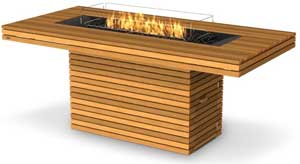 Bar Height Teak Wood Fire Pit