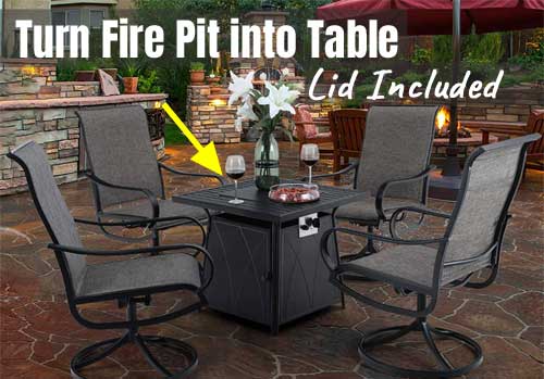 How to Turn Fire Pit into Table with Matching Fire Bowl Lid