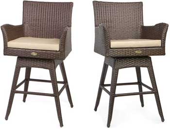 Outdoor Wicker Bar Chairs that Swivel