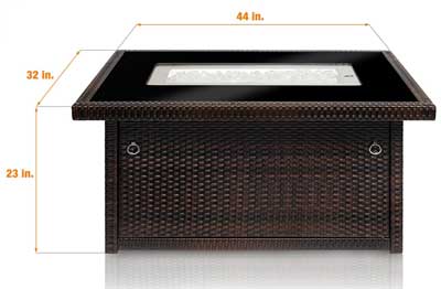 Wicker Fire Table Dimensions