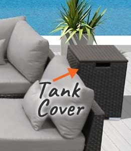 Resin Tank Cover Cleverly Disguises Propane Tank for Fire Pit