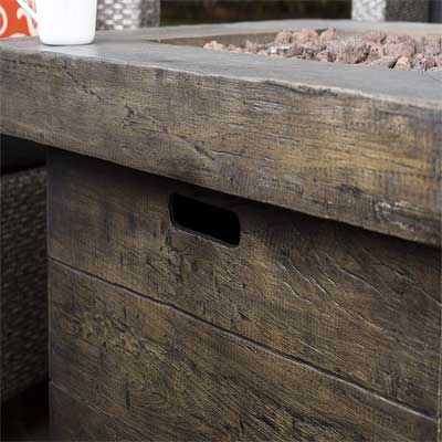 Faux Wood Grain Texture on Fire Pit Table